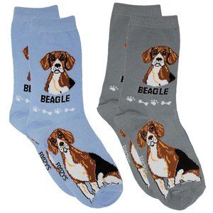 Beagle Socks 2 Pairs Women's Foozys Canine Dog Hound Breed Puppy Pup Pooch Dogs